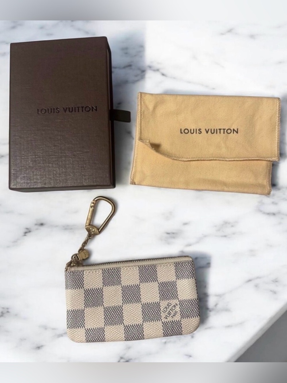 Louis Vuitton Key Pouch Damier Azur White/Blue